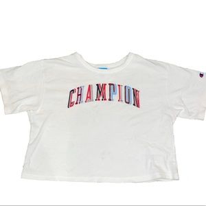 champion cropped t-shirt - size x/small - white